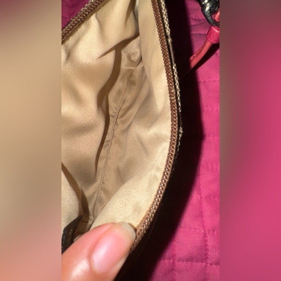 Coach Brown and Pink Signature Wristlet
